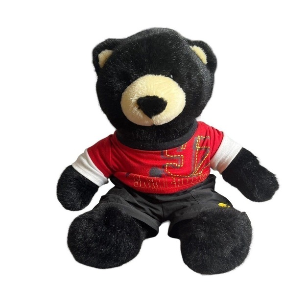 BUILD A Bear Workshop Black Bear 16" Plush Animal Shorts Pants Skate T-Shirt - Picture 2 of 15